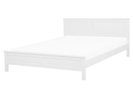 Wooden EU King Size Bed White OLIVET