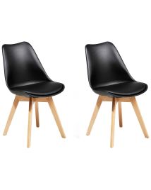 Set of 2 Dining Chairs Black DAKOTA II