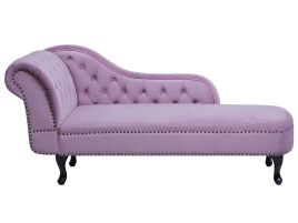 Left Hand Chaise Lounge Velvet Light Violet NIMES
