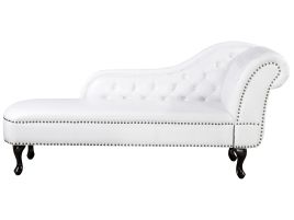Right Hand Chaise Lounge Faux Leather White NIMES