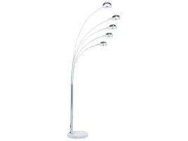 5 Light Metal Floor Lamp Silver FLINDERS