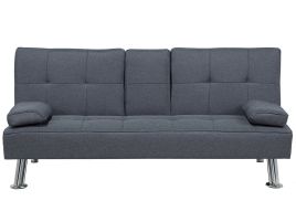 Fabric Sofa Bed Dark Grey ROXEN