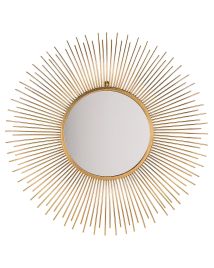 Metal Sunburst Wall Mirror 80cm Gold