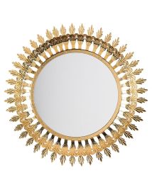 Metal Sunburst Wall Mirror 60cm Gold