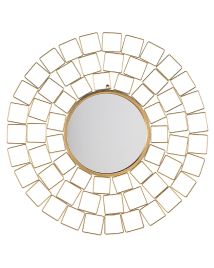 Round Metal Wall Mirror Gold 90cm