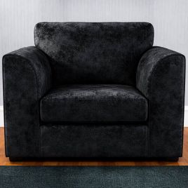 VELOURA Crush Velvet Armchair - Black