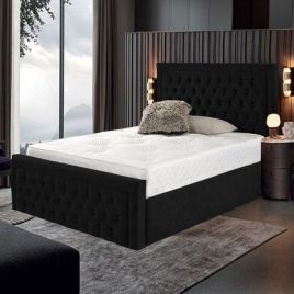 Harvard Plush Velvet Bed - Black in 5 Sizes