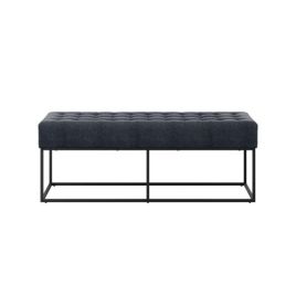 Hudson Bench with Black Legs - Steel Grey