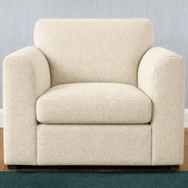 BELVANO Boucle Fabric Armchair - Ivory