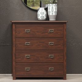 BRADFORD Pine Finish Chest of Drawers - Medium-sized, 4 Drawers