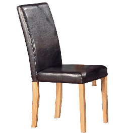 Erewash Leather Effect Dining Chair Set of 2 - Brown