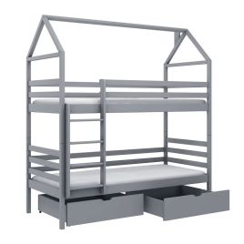 Lawrence Pax Wooden Bunk Bed with Storage - Grey