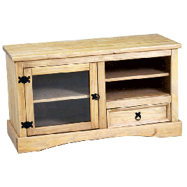 Waltham Solid Waxed Light Pine Wood Entertainment Unit - Natural