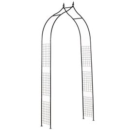 Steel Frame Backyard Metal Pergola for Plants & Trellis Garden Arch - Black