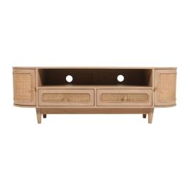Roberts Cane & Mango Wood 2 Drawers TV Cabinet
