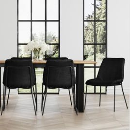 CARVEN Velvet Dining Chairs Set of 2 - Black