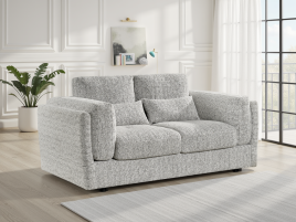 HAVERIO Fabric 3 and 2 Seater Sofa Set - Grey