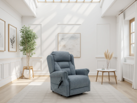 DELVANO Fabric Electric Recliner Armchair - Grey