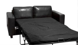 3 Seater Sofabed - CAPPARO Leather Sofabed - Black