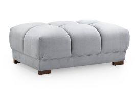 Footstool - SUSAN Plush Velvet Foostool Grey 125cm