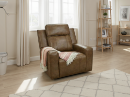 CALVIRO Leather Electric Recliner Armchair - Brown