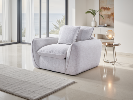 CARVELLO Fabric Armchair - Beige