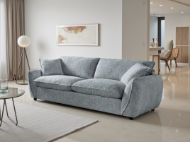 CARVELLO Fabric 3 Seater Sofa - Grey