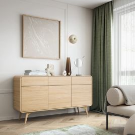 TELION Sideboard Cabinet 160cm - Oak