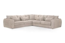 Corner Sofa - ANDREW Velvet Large Corner Sofa Mocha 310cm