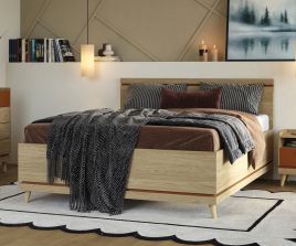NORA EU Super King Size Wooden Ottoman Storage Bedframe - Light Oak