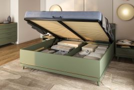 NORA EU Super King Size Fabric Ottoman Storage Bedframe - Green