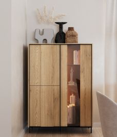 VETRA Display Cabinet - Oak
