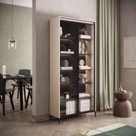 TRADESSA Tall Display Cabinet - Beige