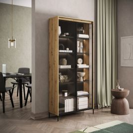 TRADESSA Tall Display Cabinet - Oak