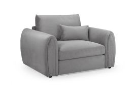 Armchair - ANDREW Velvet Armchair Sofa Grey 138cm