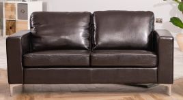 LUXORA Leather 3 Seater Sofa - Brown