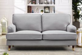 VELARO Velvet 2 Seater Sofa - Grey