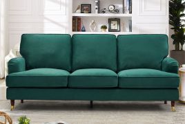 VELARO Velvet 3 Seater Sofa - Green
