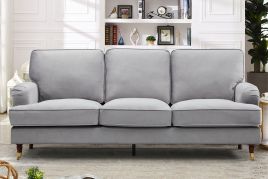 VELARO Velvet 3 Seater Sofa - Grey