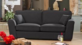 3 Seater Sofa - CASTIANO Fabric Sofa - Charcoal