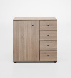 CROYDON Oak Finish Chest of Drawers - Medium-sized, 4 Drawers