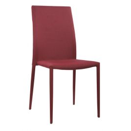 Buxton Stackable Fabric Dining Chairs with Metal Leg Set of 4 - Red