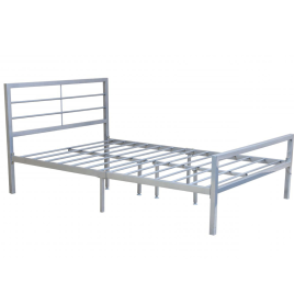 Atherton Contract Metal Bed Sleeping Space with Durability and Elegance in Silver - 4ft Small Double Bed