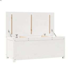 Storage Box White 110x50x45.5 cm Solid Wood Pine