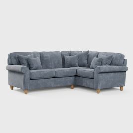 Corner Sofa - COASTAL Fabric 3 Seater Left Hand Facing - Steel