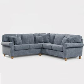 Corner Sofa - COASTAL Fabric 4 Seater Right Hand Facing - Steel