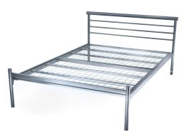 Contract Mesh Silver Metal Bed Frame - 4ft6 Double
