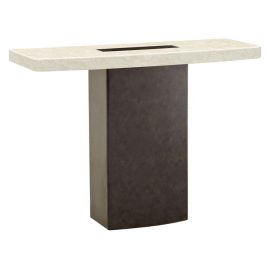 Leadville Rectangular Marble Console Table - Elegant Natural Stone with Lacquer Finish