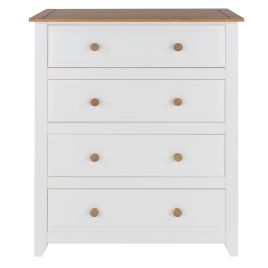 LODI White Chest of Drawers - Medium-sized, 4 Drawers