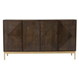 Cristina Grooved Design 4 Doors Sideboard - Mango Dark Finish